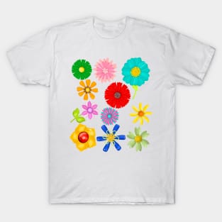 Enamel Flower Pins T-Shirt